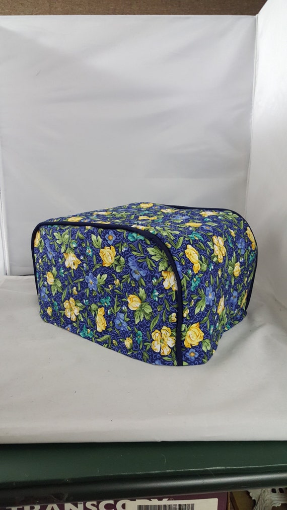 Blue floral 4 slice toaster cover