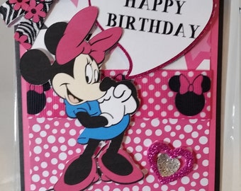 Items similar to Minnie Mouse Birthday Card on Etsy