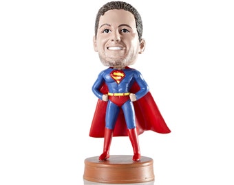 Superman Custom Bobblehead, Husband gift, Gift for husband, Personalized bobblehead, Father Gift, Retirement Gift, Gift for him
