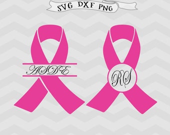 Awareness Ribbon SVG File Cutting Template Monogram breast cancer ribbon svg ribbon Clipart Cricut downloads Cameo Silhouette designs ribbon