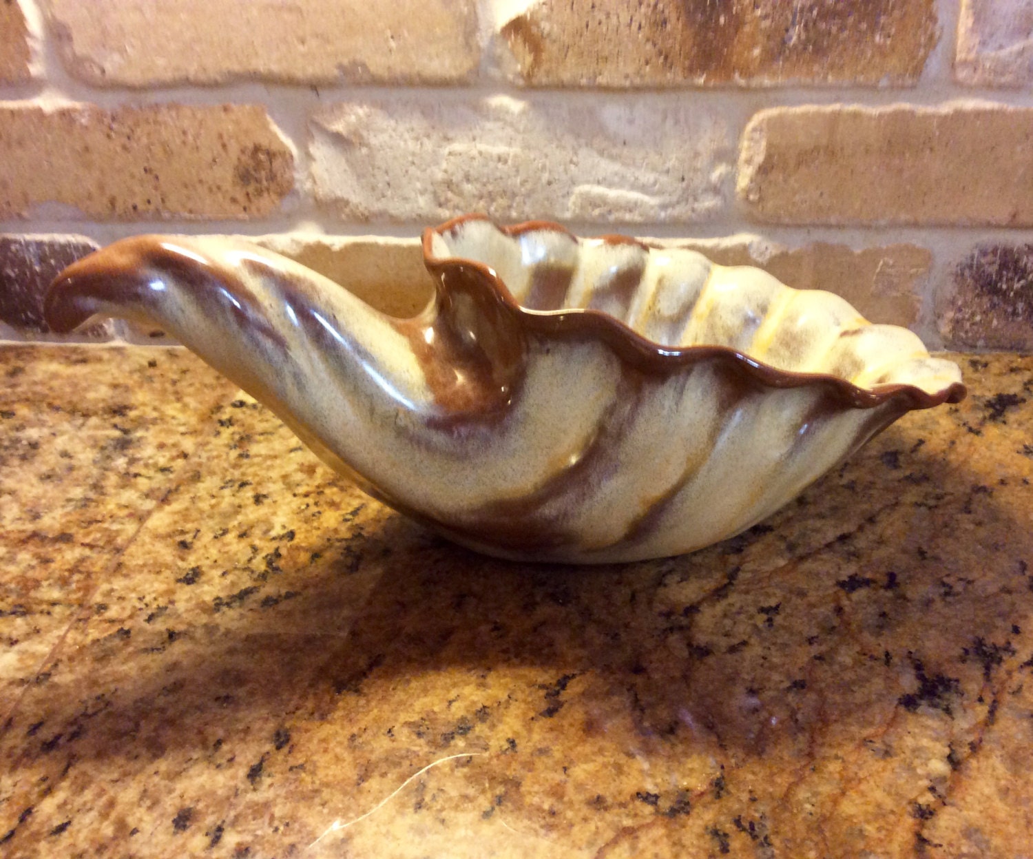 Vintage Frankoma Pottery Cornucopia Horn of Plenty Plainsman
