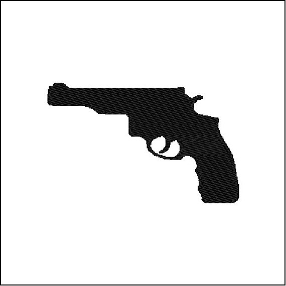 Hand Gun Pistol Embroidery Design