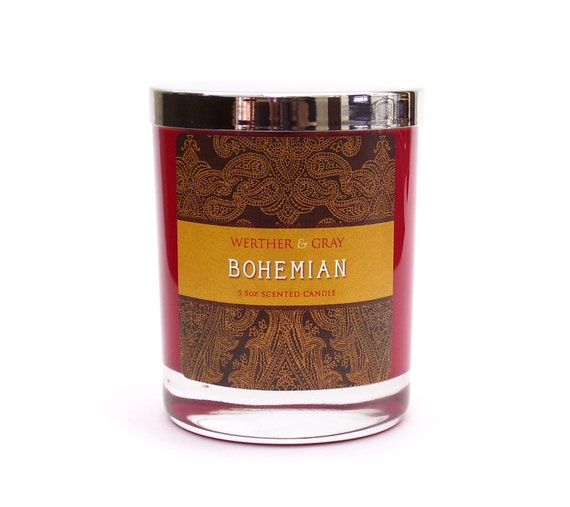 BOHEMIAN Candle 5.5oz Soy Blend Scented Candle by WertherAndGray