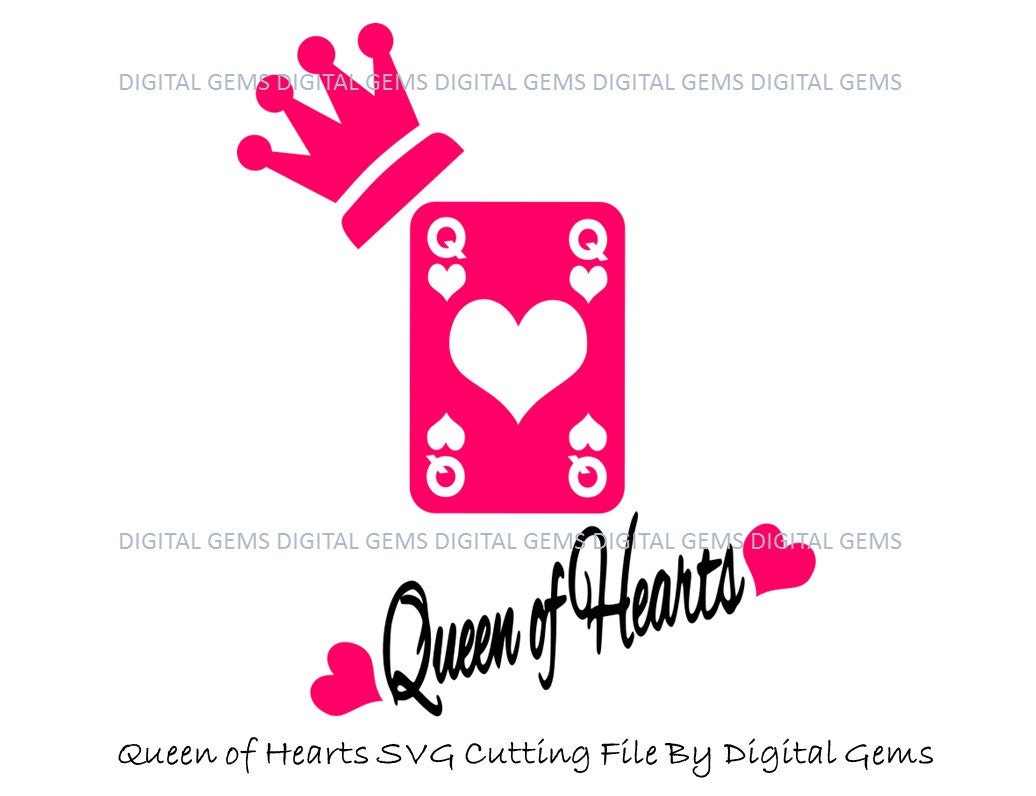 Queen of Hearts SVG / DXF Cutting File for Cricut by DigitalGems
