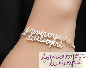 Custom Handwriting Jewelry - Actual Handwriting Bracelet - Signature Bracelet - Memorial Bracelet - Personalized Jewelry - Mother's Gifts