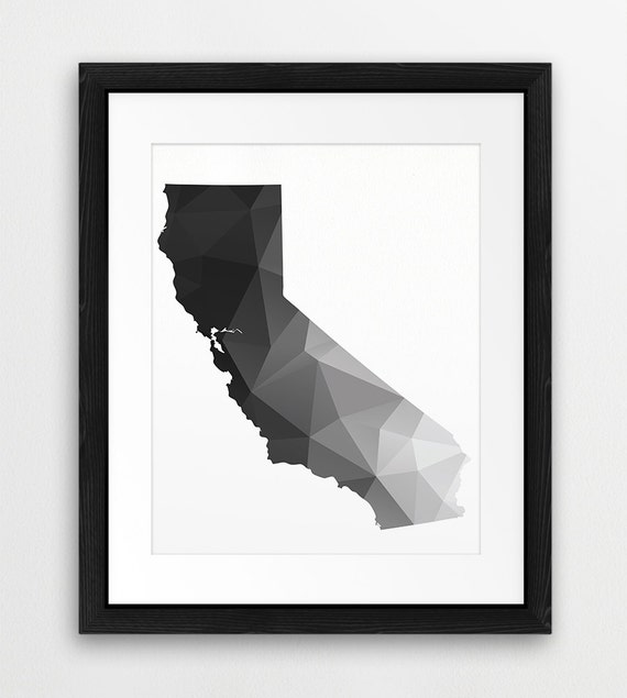 decor california printable wall USA California State Art Art Map Printable Wall California