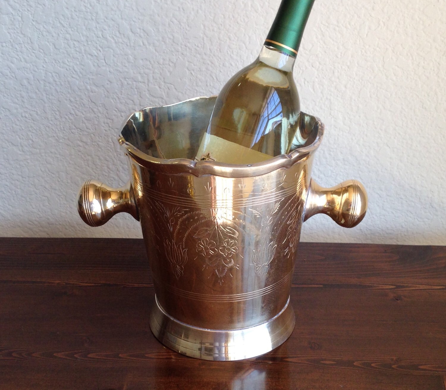 Vintage Brass Champagne Bucket Brass Wine by SeventyThreeVintage