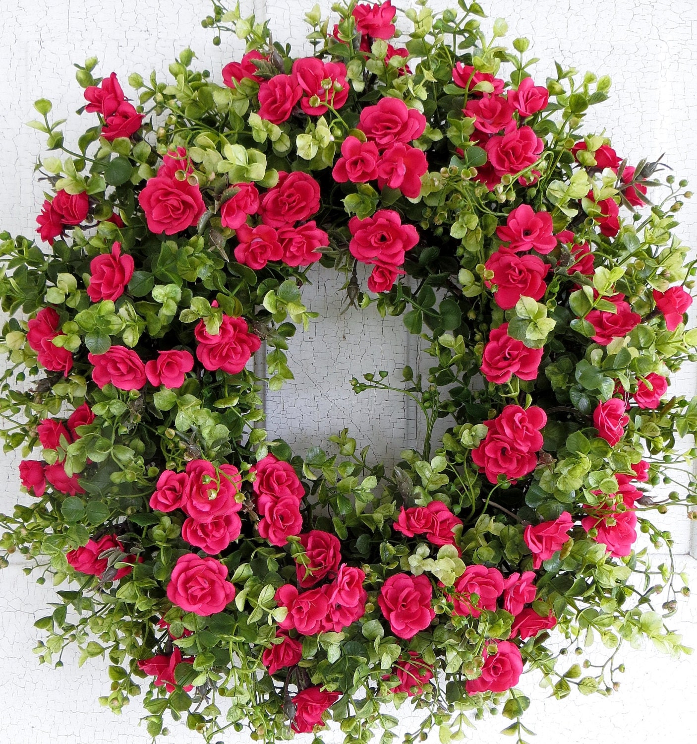 Spring Wreath Dazzling Pink Rose Wreath Front Door Wreath