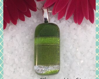 Dichroic Fused Glass Jewellery Necklace Pendant, Anniversary Valentine Birthday - by Minerva Hot Glass