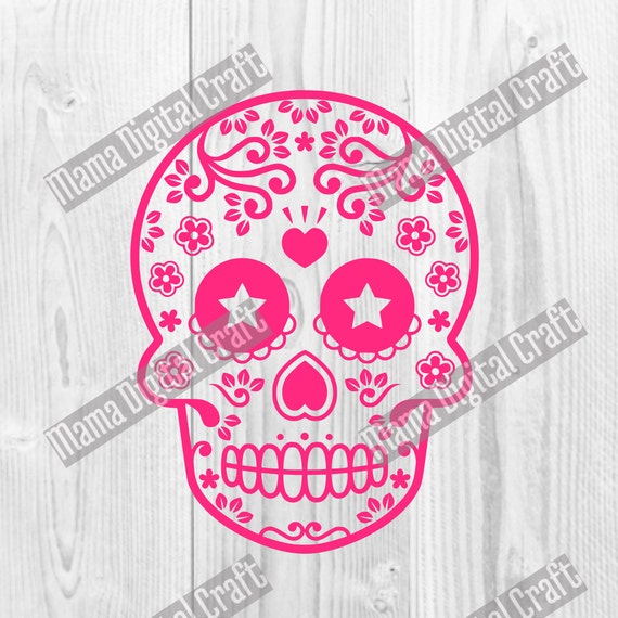 SUGAR SKULL digital vector vinyl decal cutting by MamaDigitalCraft