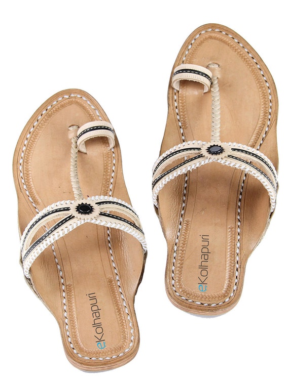 black kolhapuri leather chappals