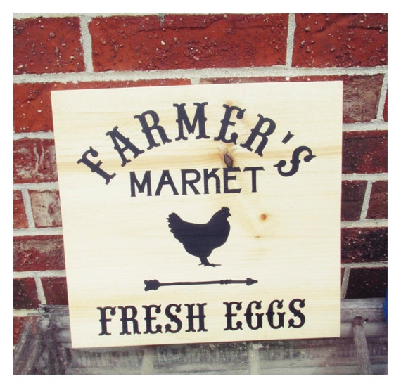 Farmer's Market Sign Fresh Eggs Wood Sign Wood by JessSaying