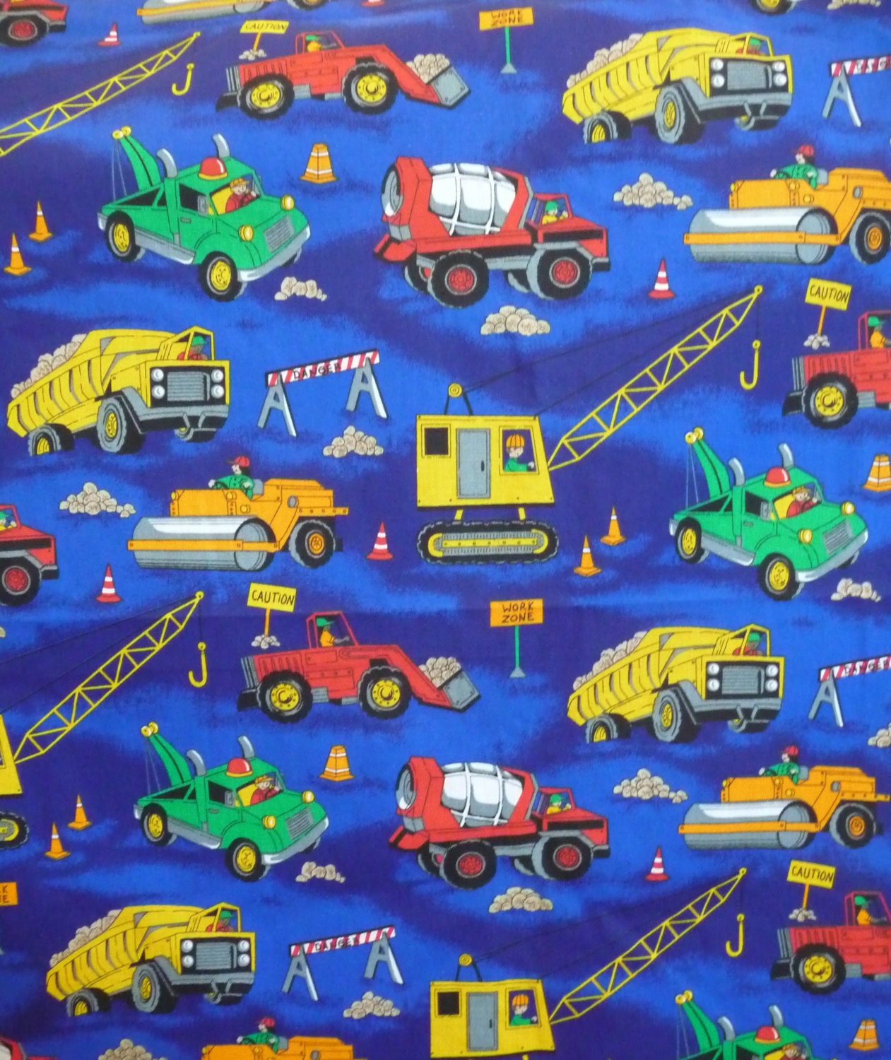 CONSTRUCTION EQUIPMENT Fabric 1/2 yard 44/45 100% Cotton