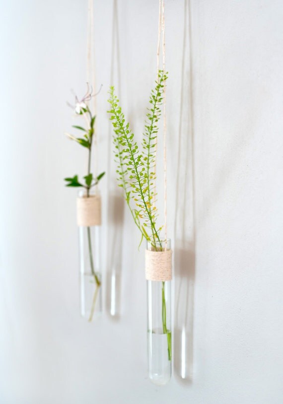 White Vase Wall Hanging Vase Glass Tube Vase Wall Hanging