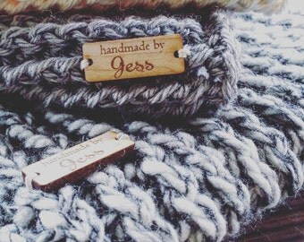 25 Custom tag, Logo Tag, Tag, Wood custom tag, Personalized Tag, Wood tag, Engraved tag, Knitting Tag, Laser Tag, Solid wood Tag