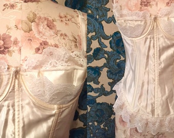 Vintage Satin Lacework Tube Dress-Bust 32 to 34