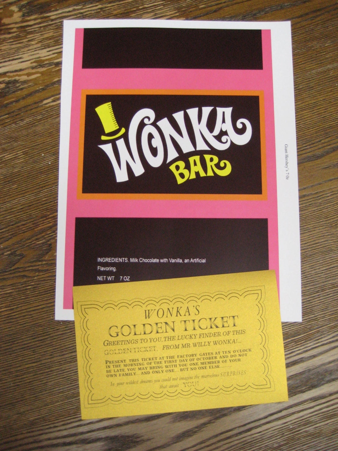 Willy Wonka Wrapper & Golden Ticket Replica for GIANT