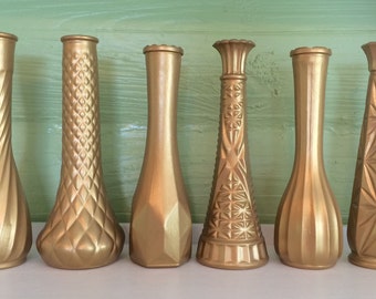 Gold Vases, Gold Wedding, Gold Centerpieces, Gold Bud Vase, Gold Decor