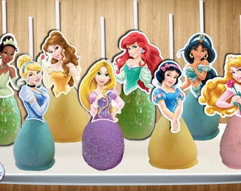 Disney Princess Cake Pop Toppers Cupcake Toppers, Cupcake Picks DIGITAL FILE, You Print