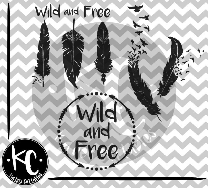 Download Wild and Free, Arrow Monogram Frame, Feather to Birds ...
