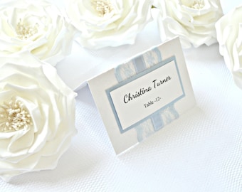 Blue lace wedding place cards, lace place cards, blue place cards, light blue place cards, lace placement cards, seating cards