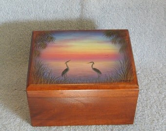 Jewelry Box - Keepsake Box - Curio Box - Hand Made and Painted