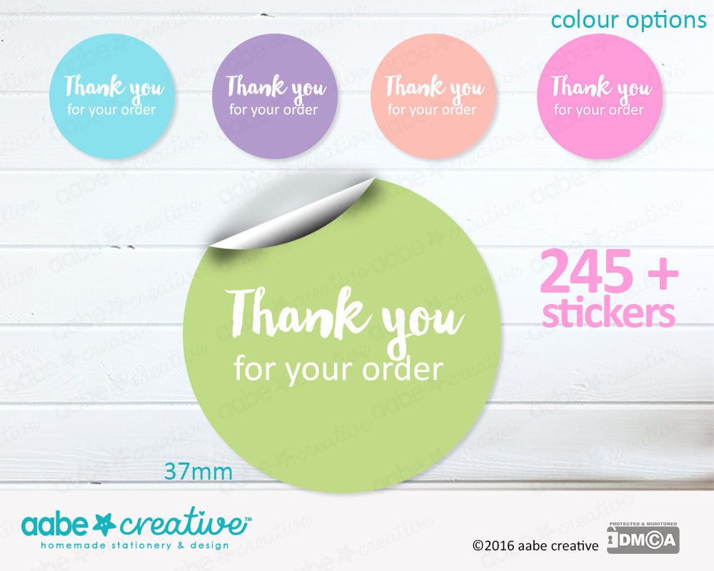 thank you for your order stickers choose your by aabecreative