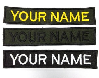 6 inches, Personalized Custom Embroidered Velcro Name Tapes , Tactical Name Tags ,Military Name Tape, Iron on, Sew on, Morale Patch | 1Hx6W"