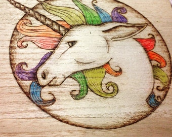 Large wooden box, unicorn, gift for teenagers, rainbox unicorn jewellery box, large trinket box, keepsake box, mythical creature,