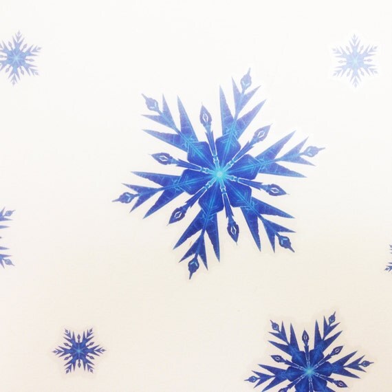 Snowflake decorations decal blue for frozen birthday snow wall