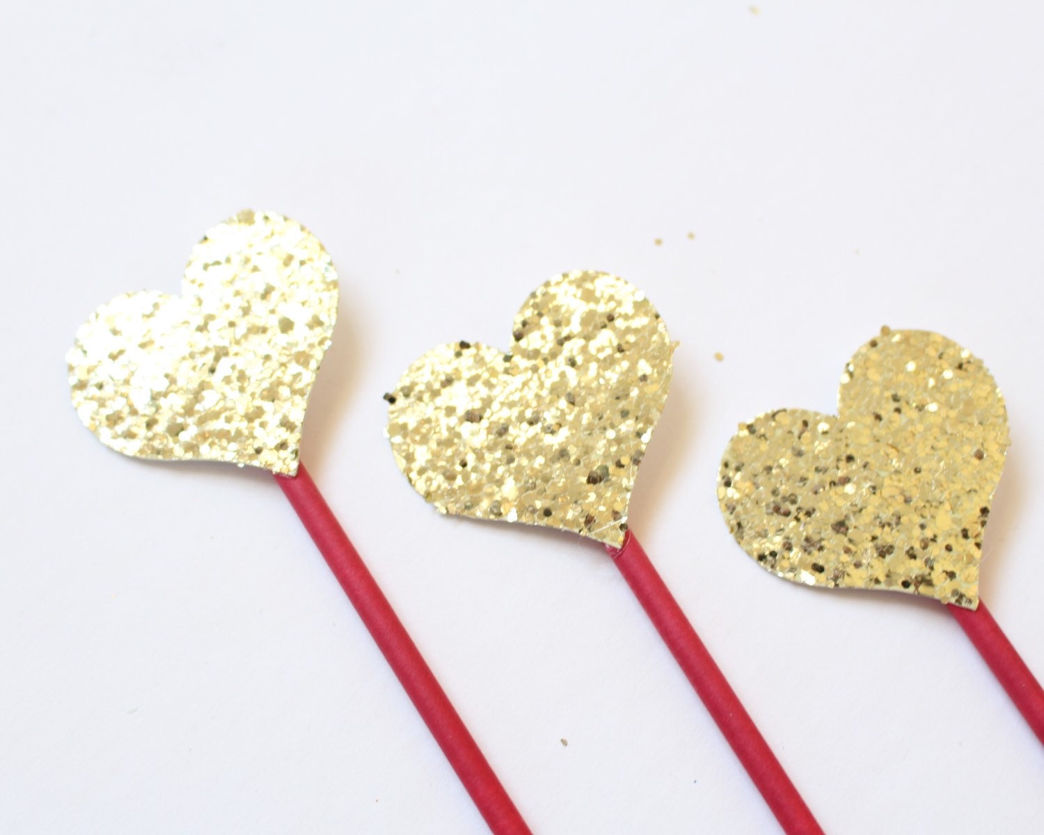Heart Glitter CupCake Toppers