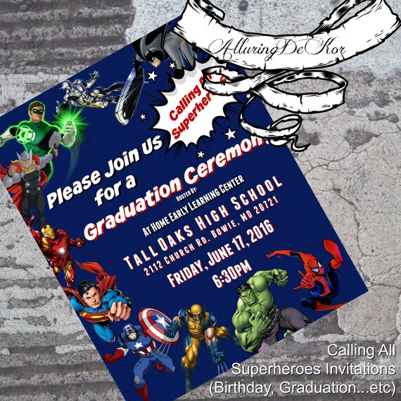 Superhero Graduation Invitations 4