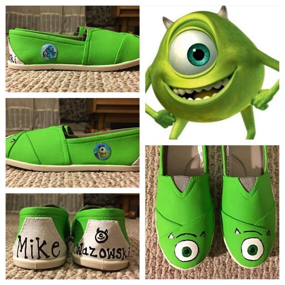 Mike Wazowski inspired shoes mike shoes monsters inc