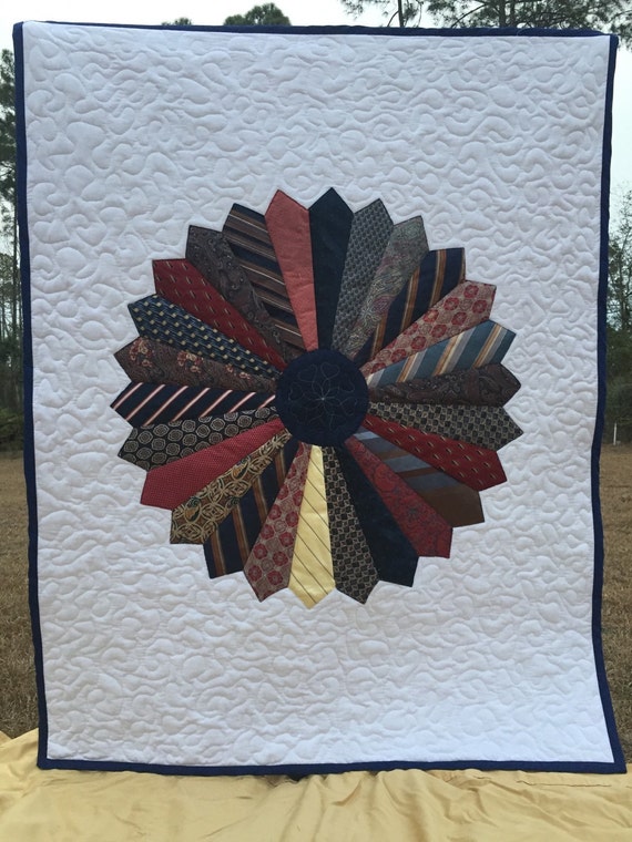 Necktie Memory Quilt by StayLittleSewing on Etsy
