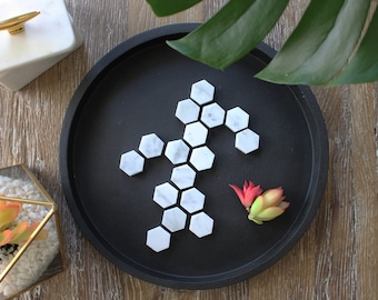 Marble Refrigerator Magnets - Hexagon (Set of 8)