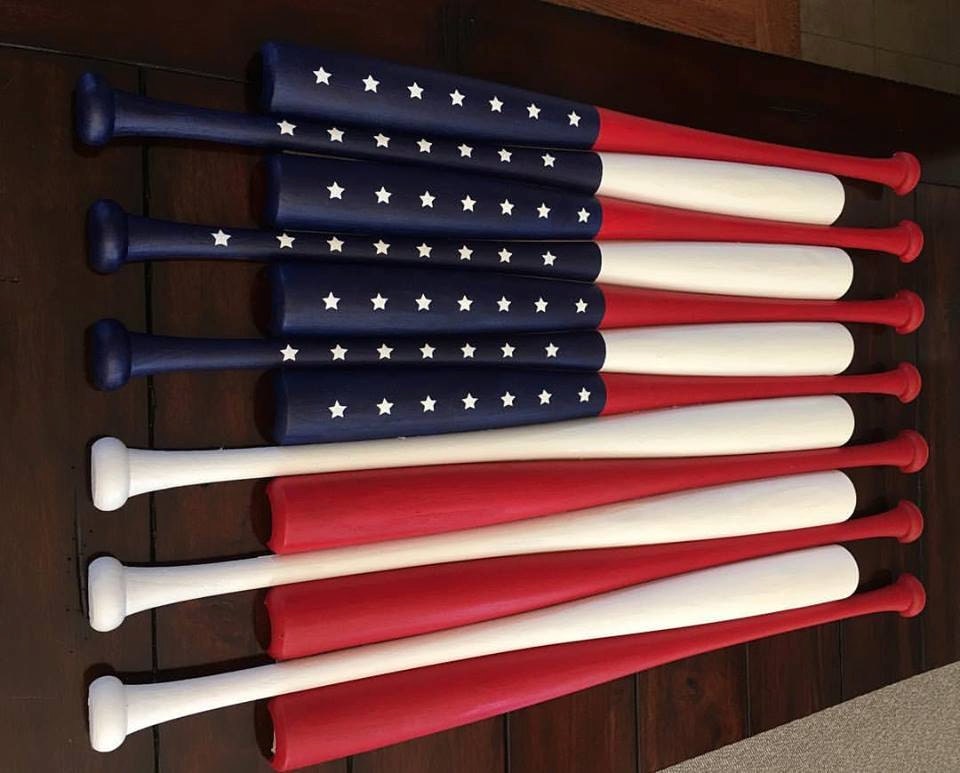 Custom wood art flag/ pallet wood flag bat/ wooden bat flag/