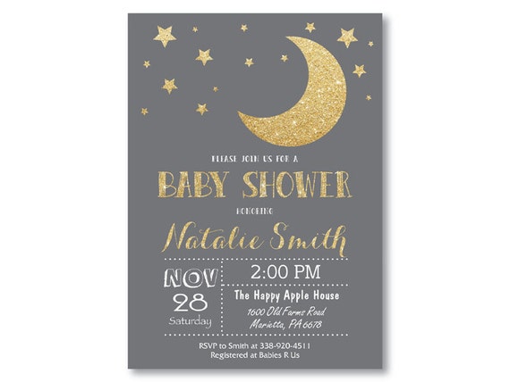 Moon Baby Shower Invitations 5