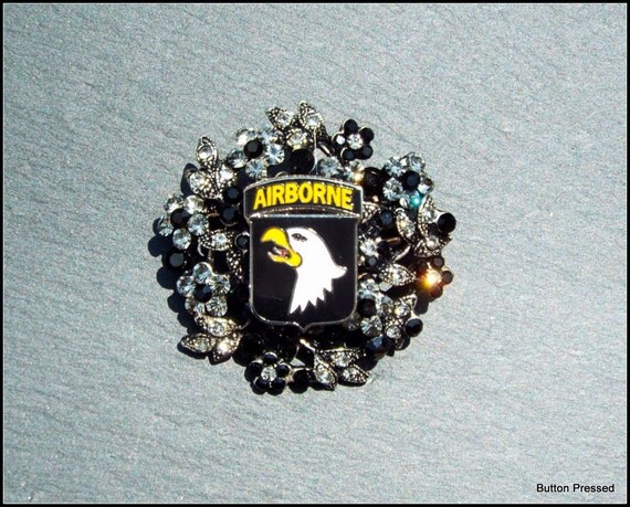 US Army 101st Screaming Eagles Brooch Mom Wife By ButtonPressed