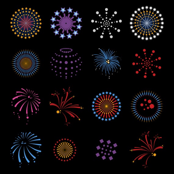 Download Fireworks Decal Collection SVG DXF and AI Vector files for