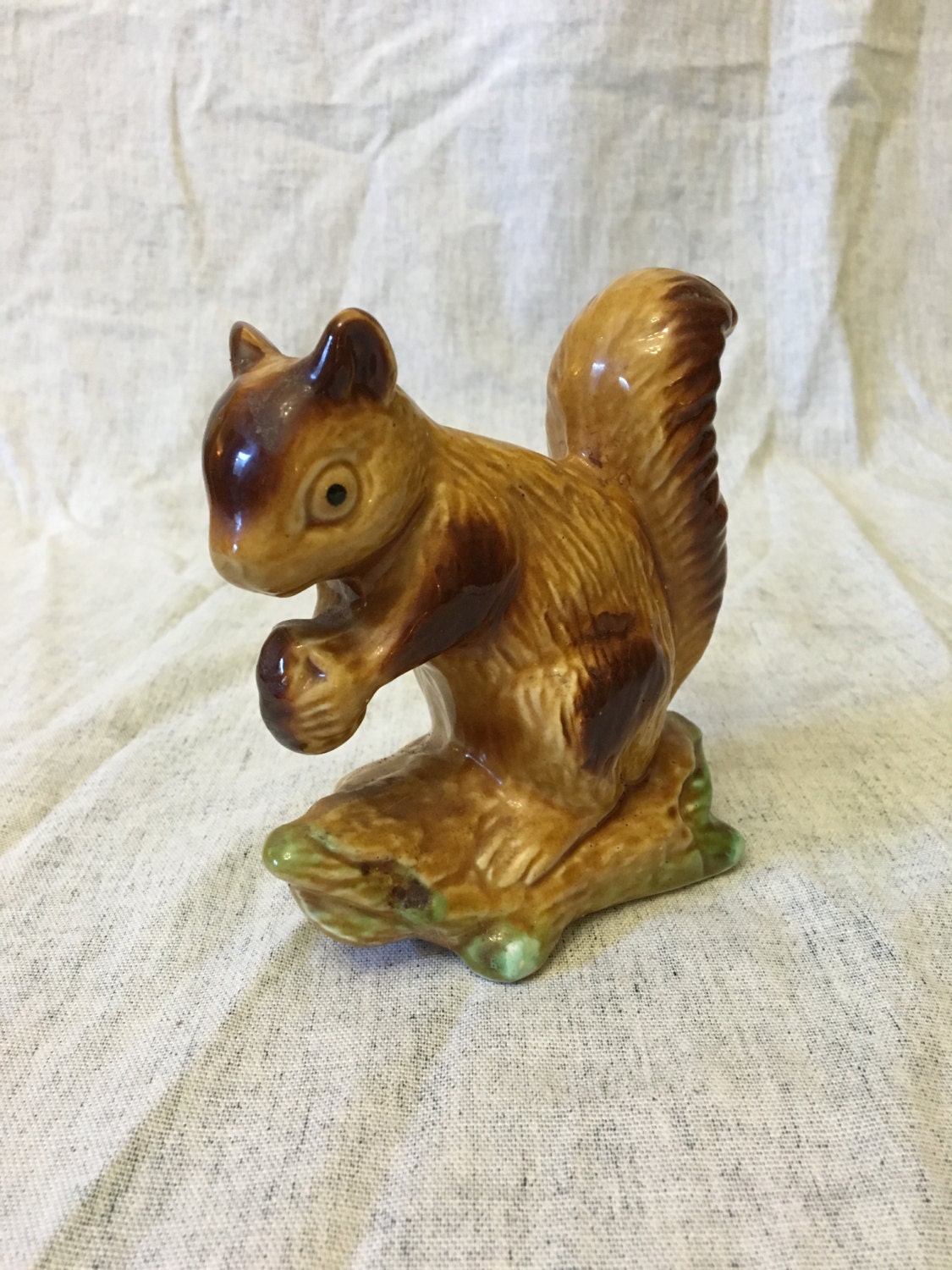 Vintage Ceramic Squirrel Eating Nut Figurine