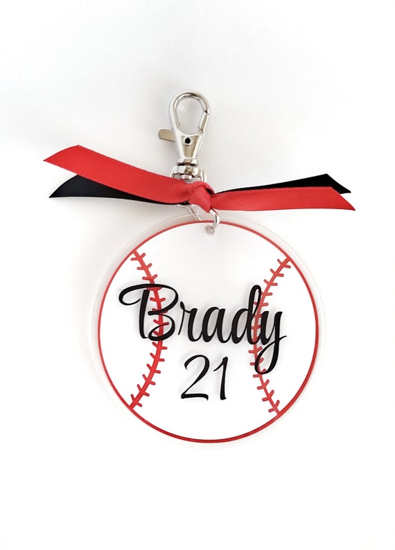 Personalized Baseball Bag Tag custom luggage by PrairieWindsGifts