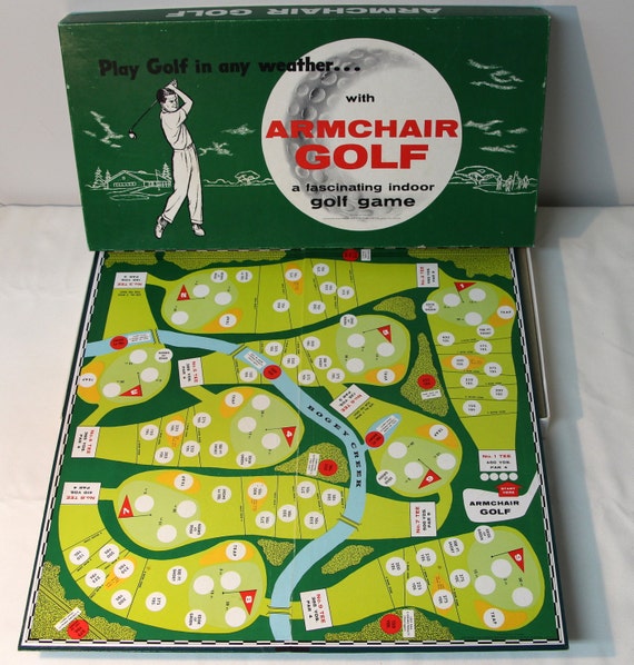 Vintage Armchair Golf Board Game Play Golf Board Game Rare