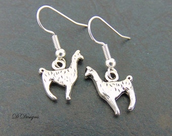 Llama Earrings, Llama Jewellery, Sterling Silver Earrings, Alpaca Charm Earrings, Novelty Earrings, Llama Gifts, Gifts for Her,