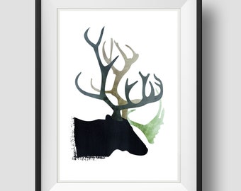 Elch kopf kunst | Etsy