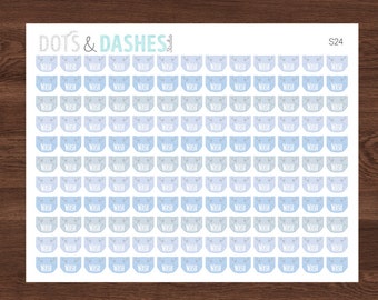 S24- Baby Boy Cloth Diaper Wash Day Reminder, baby boy diapers (143 MINI Matte Planner Stickers)