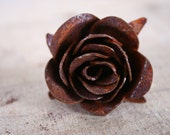 Hand Crafted unfinished rustic METAL FLOWER - small - for craft project or decor, rose