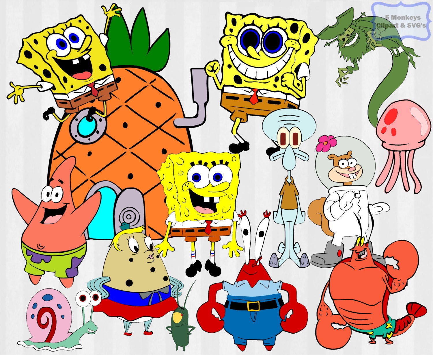 Spongebob SVG Spongebob Clipart svg files for by 5StarClipart
