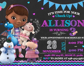 Doc McStuffins Invitation Birthday Doc McStuffins Party
