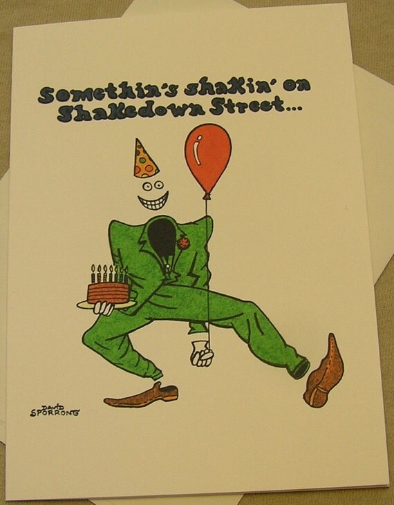 Grateful Dead Birthday Card. Shakedown Street Invisible man.