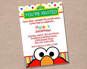 Elmo Birthday Invitation - Elmo Invitation - Kids Invitation - Boy Invitation - Girl Invitation - Printable DIY - Digital Invitation